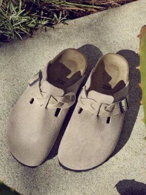 Birkenstock Boston Braid Suede Taupe SIZE - EU 36